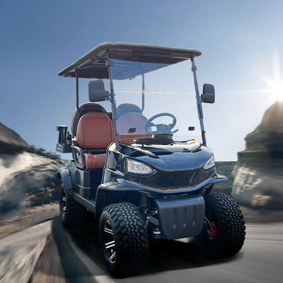 Un bon prix. Soutenir ODM OEM 6 places chariot de golf soulevé avec boîte de chargement pour 70 à 90 km de conduite kilométrage chariot de chasse de golf électrique en ligne