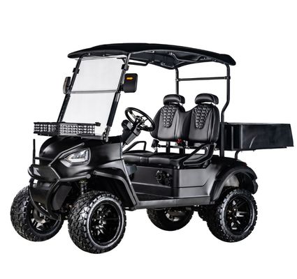 Un bon prix. 400-500 kg Poids de freinage 4 places 48V5KW Moteur à courant alternatif Chariot de golf électrique avec boîte de chargement et système de freinage à tambour arrière en ligne